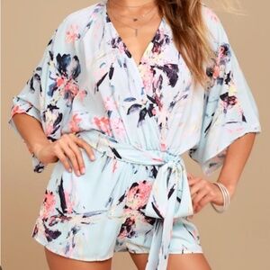 Lulus Blue Floral Print Romper